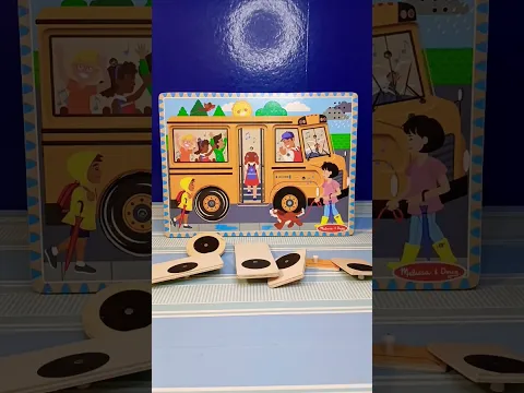 SUPERB yellow bus wooden puzzle