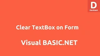 Clear TextBox on Form in VB Net