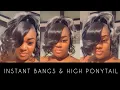 HOW TO NO GLUE BANGS HIGH SLEEK PONYTAIL Tatiaunna
