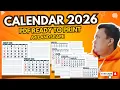2026 CALENDAR 6 PAGES A4 LANDSCAPE PDF READY TO PRINT