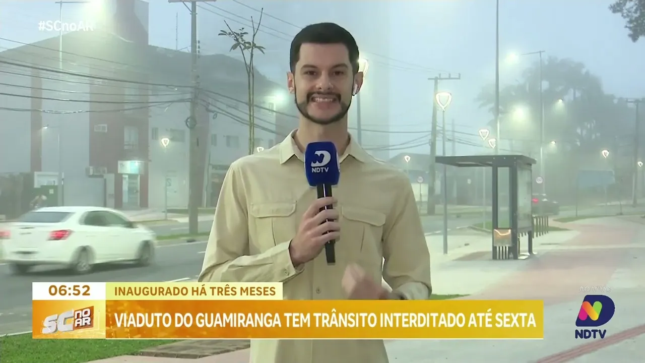 Inaugurado há três meses: Viaduto do Guaramirim tem trânsito interditado até sexta-feira