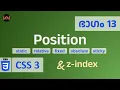 CSS position Static Relative Fixed Absolute Sticky z-index Code Malayalam