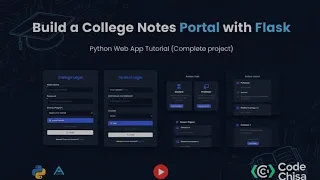 Build a College Notes Portal with Flask Python Web App Tutorial Complete project