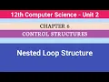 12th Computer Science Unit 2 Chapter 6 Nested Loop Structure