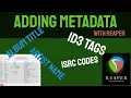 Adding metadata in Reaper
