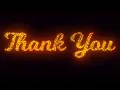 Thank You Text On Black Background Flying Sparks Particles Looping 2D Animation 4K Download