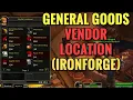 Ironforge General Goods Vendor Location - WoW Classic