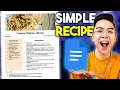 How to Make a Modern RECIPE SHEET in Google Docs TUTORIAL