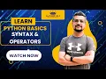 Lecture-2 Python Syntax Operators Explained Sir Kashif Ali Hindi Urdu English