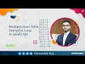 Lec Multiplication table using for loop