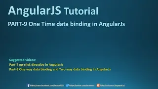 Part - 9 One Time data binding in AngularJs