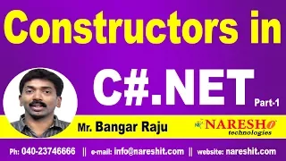 Constructors in C NET Part 1 C NET Tutorial Mr Bangar Raju