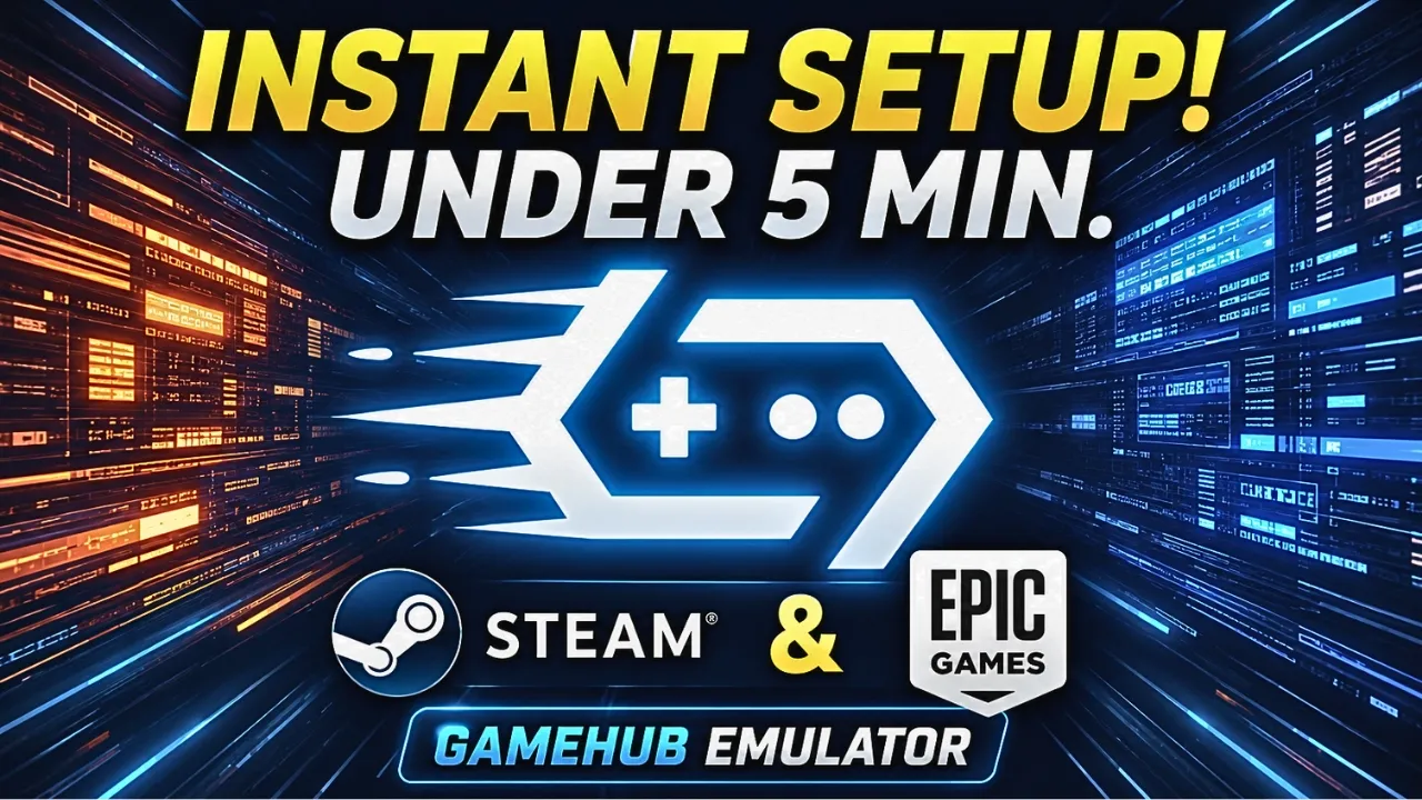 How to setup gamehub emulator - STEAM / EPIC GAMES under 5 min