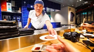 Japanese Food - Yakiniku BBQ and DEEP FRIED WAGYU BEEF Sandwich at Nakahara Tokyo Japan