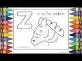 DIY ABC Alphabet Color Zebra Pages Learn Fun Coloring For Children