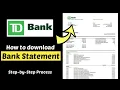 Download TD Bank statement TD Bank Account Transaction Summary Statement Download into CSV PDF