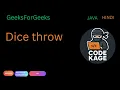 GFG Dice Throw Recursion Memoization Java