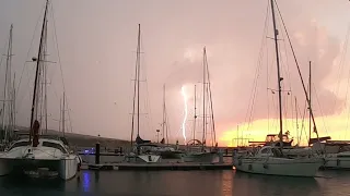 Lightning caught on camera. #liveaboard #backgarden #travel #lightning  #backyard #liveaboards