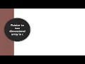 Pointer to two dimensional array