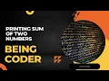 PRINTING SUM OF TWO NUMBERS JAVA BLUEJ