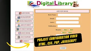 Library Management System Using HTML CSS PHP JavaScript Full Project Tutorial Configuration