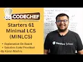 Codechef Starters 61 Minimize LCS MINLCS Solution Explanation Code In Hindi Editorial