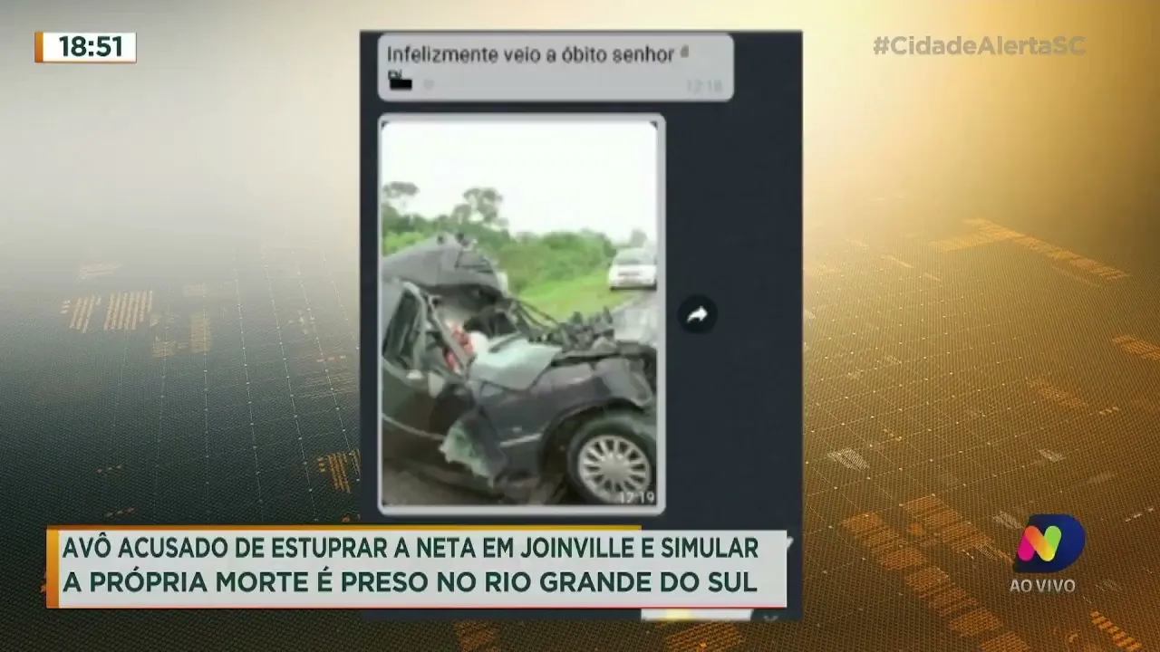 Homem acusado de estuprar neta e simular própria morte é preso