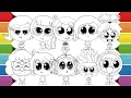 Inside Out 2 Cute Version Coloring Pages Joy Sadness Anger Fear Disgust Anxiety Envy Embarrassment