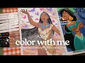 ASMR color with me Pocahontas Disney color by numbers book using Guangna Languo acrylic markers