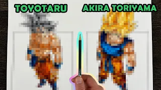 Drawing Goku Ultra Instinct Super Saiyan in 2 Styles | Akira Toriyama and Toyotaro