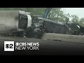 2 hurt after tractor-trailer overturns onto SUV on I-80 in N J police say