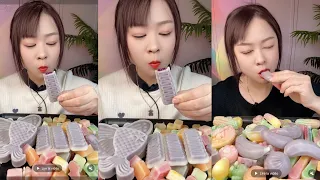 EATING WAX CANDY IC CREAM SO YUMMY ASMR  #faasmr #mukbang #eating #candy
