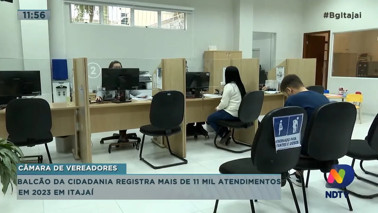 Balcão da cidadania da Câmara de Vereadores registra mais de 11 mil atendimentos em Itajaí