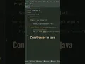 creating constructor in java