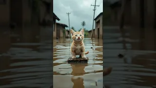 Tiny Poor Kitty MASSIVE Flood Saved By Superhero Rescue Cat Story Cute Kitten Shorts  Tiny Poor Kitty MASSIVE Flood Saved By Superhero Rescue Cat Story Cute Kitten Shorts