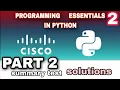 PROGRAMMING ESSENTIALS IN PYTHON PART 2 SUMMARY TEST ANSWERS l CISCO l PYTHON CISCO l