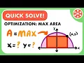 Optimization Problem - Inscribed Rectangle with Max Area JK Math
