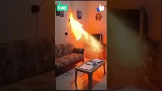 حادثة حريق نتيجة ترك شاحن محمول متصل بالكهرباء فترة طويلة 