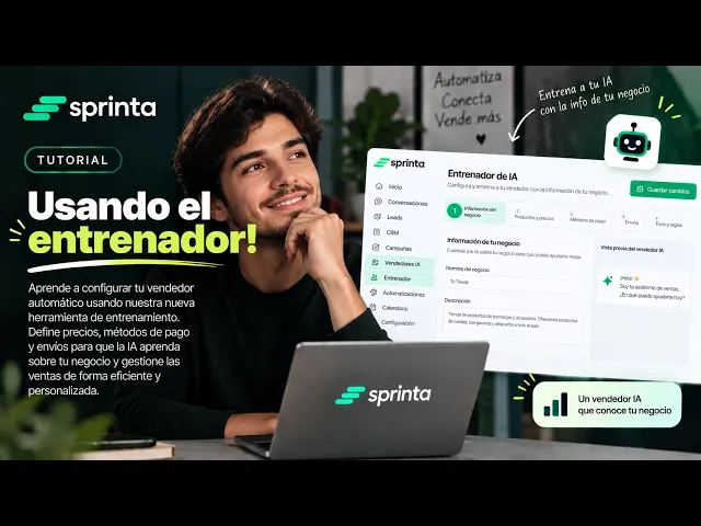 Miniatura del video: Crea y Entrena tu IA para Vender por Whatsapp en Automático con Sprinta