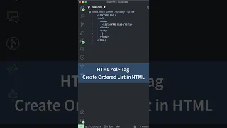 Create Ordered Lists in HTML ol Tag HTML Tutorial for Beginners