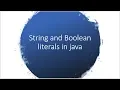 Lecture 19 - String and Boolean Literals LearningStrome Academy