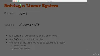 10 Solving a Linear system Using Numpy