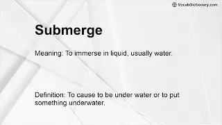 Submerge Meaning