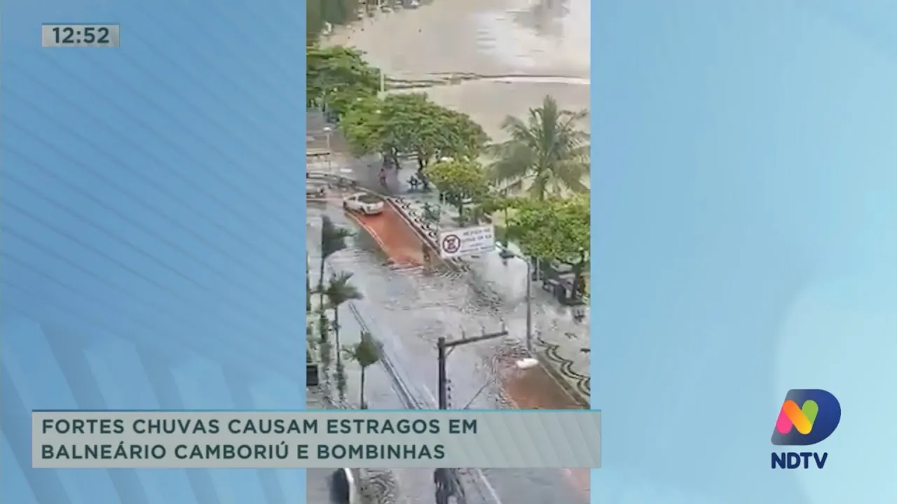 Fortes chuvas causam estragos em Balneário Camboriú e Bombinhas