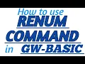 RENUM COMMAND in GW-BASIC with Practical Example in GW-BASIC