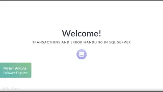SQL Server Tutorial Transactions and Error Handling in SQL Server