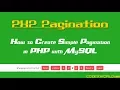 Pagination in PHP with MySQL