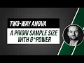 Two-Way ANOVA - calculate required sample size with G Power