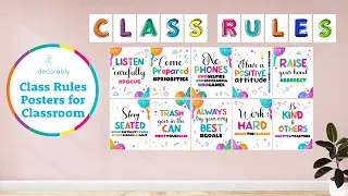 Brighten Your Space with Classroom Rules Posters Perfect for Elementary High School