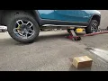 Testing the rub rails of the new Rivian R1T rock sliders from Megawatt
